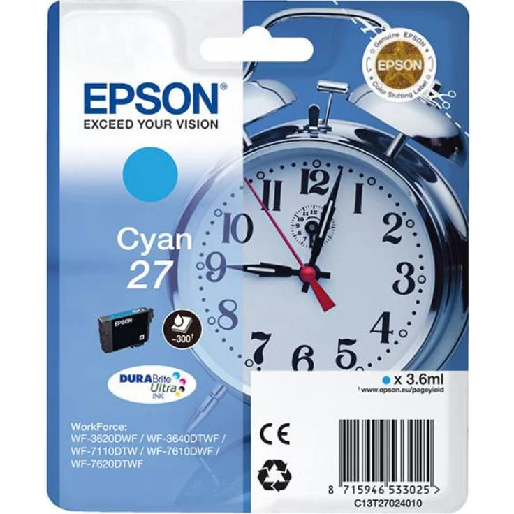 Epson C13T27024022 Cyan Original Tintenpatronen Pack of 1 – Bild 1