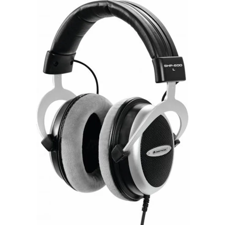 OMNITRONIC SHP-600 HiFi-Kopfhörer | Halboffener, ohrumschließender, dynamischer Stereokopfhörer | Gepolsterter, höhenverstellbarer Aluminiumbügel