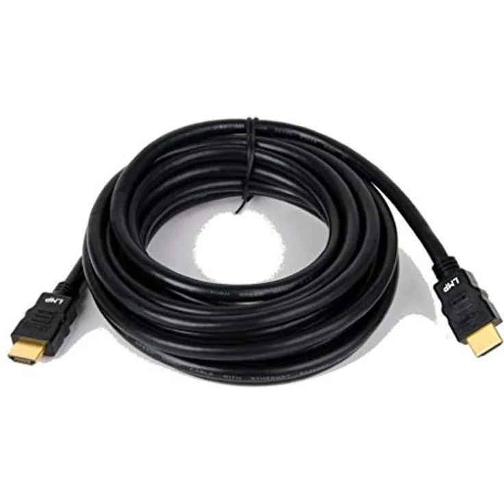 LMP HDMI (m) zu HDMI (m) Kabel 2.0 (4K60Hz), golden Plated, 10 m, schwarz