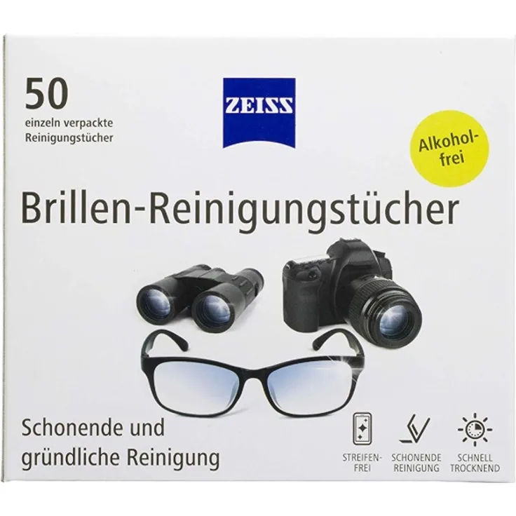 ZEISS Brillen-Reinigungstücher 50 Stk. - Alkoholfrei
