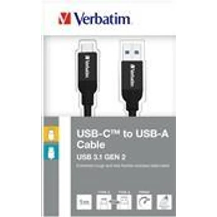 Verbatim Sync and Charge - USB-Kabel - USB-C (M) bis USB (M) - USB 3,1 Gen 2 - 1,0m - Schwarz (48871)