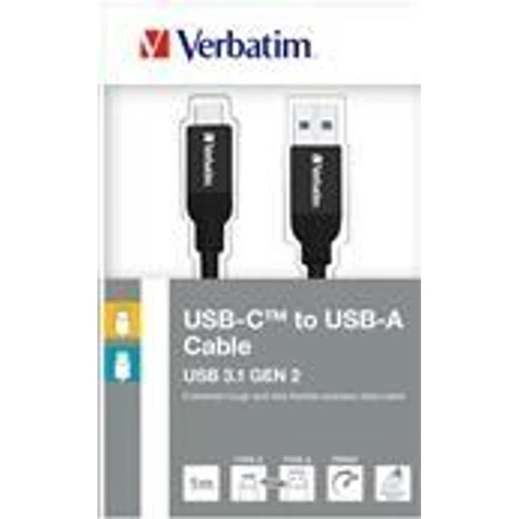 Verbatim Sync and Charge - USB-Kabel - USB-C (M) bis USB (M) - USB 3,1 Gen 2 - 1,0m - Schwarz (48871)