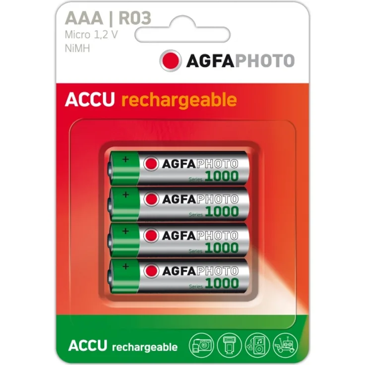 AgfaPhoto NiMH Akku Micro AAA 900 mAh 4er Pack