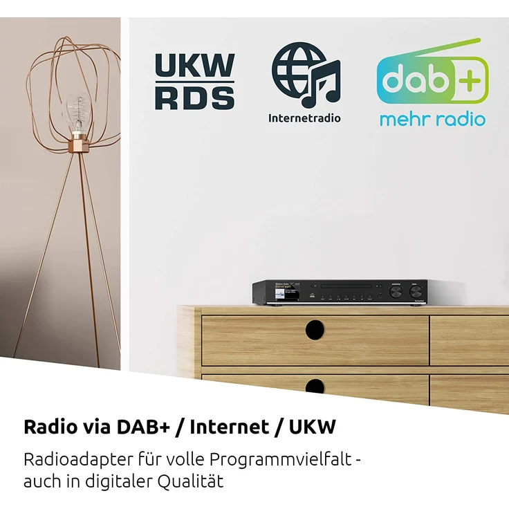 TechniSat DIGITRADIO 143 CD – HiFi-Tuner Internetradio (DAB+ Digital-Radio, UKW, Wi-Fi Audio-Streaming, Bluetooth, Spotify Connect, CD-Player, Fernbedienung, Breite 43,5 cm) schwarz – Bild 6