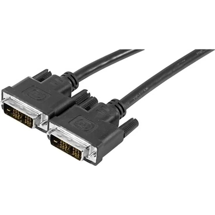 DVI Monitorkabel, Singlelink, 18+1pol DVI-D St./St., 5,0 m Zum Anschluss von Monitoren und Beamern mit DVI-Anschluss an DVI-Grafikkarten (127485)