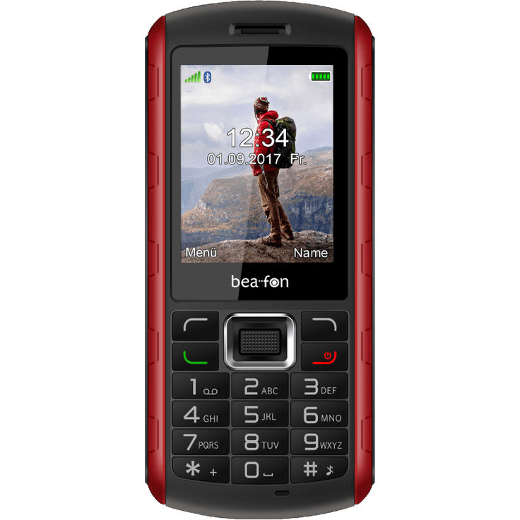 Beafon Outdoor-Handy AL560 (Bluetooth, Freisprechfunktion) Schwarz-Rot