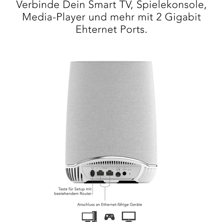 Netgear Orbi RBS40V-100EUS Voice Mesh WLAN Smart Lautsprecher (Erweiterung um 125 m² Abdeckung, integrierte Amazon Alexa, Repeater für Orbi Mesh-WiFi-Systeme, High Speed Satellit Smart Home Speaker) - Preisvergleich – Bild 5