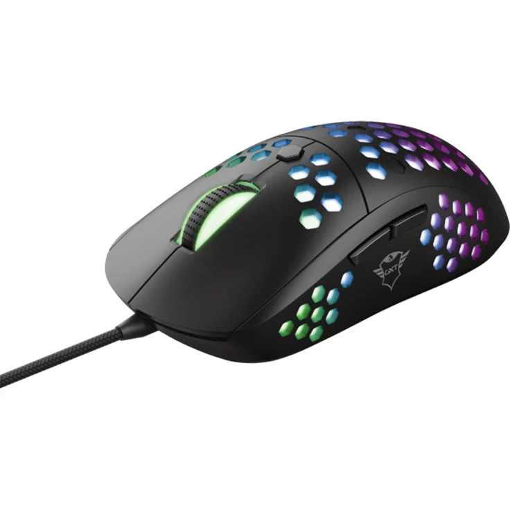 Trust Gaming GXT 960 Graphin Leichte RGB-beleuchtete Gaming Maus (Mouse mit mit Honigwabenmantel, 74 g, bis 10.000 DPI, Einstellbare Pollrate bis zu 1000 Hz) Schwarz – Bild 1