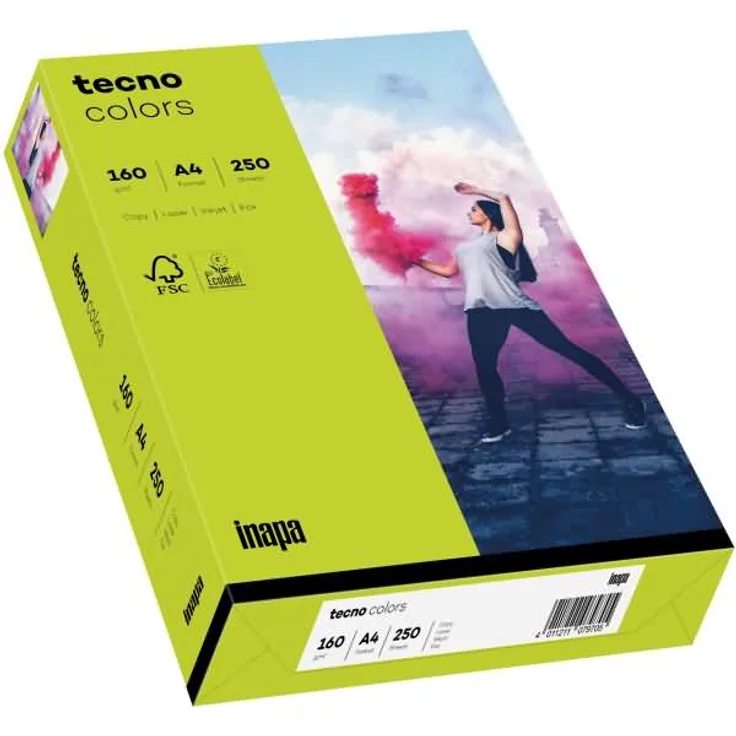 tecno Kopierpapier colors leuchtend grün DIN A4 160 g-qm 250 Blatt (88324387)