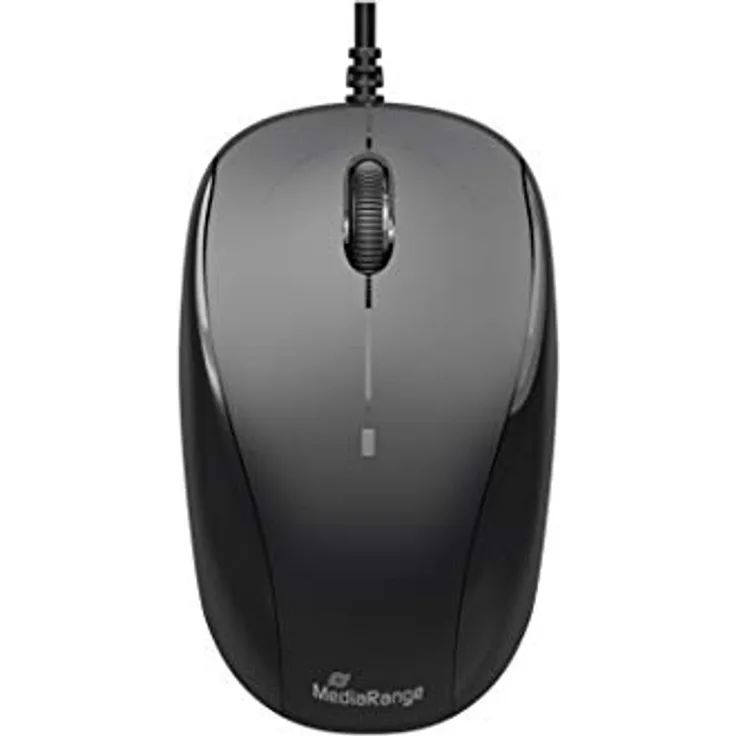 MEDIARANGE OPTISCHE MAUS MIT KABEL MROS213 kompakte Reisemaus schwarz-grau (MROS213)