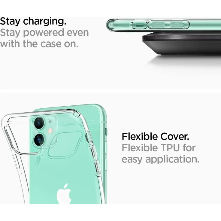 Spigen Liquid Crystal Hülle, geeignet für Apple iPhone 11, Crystal Clear, Handy-Schutzhülle, transparent (076CS27179) – Bild 4