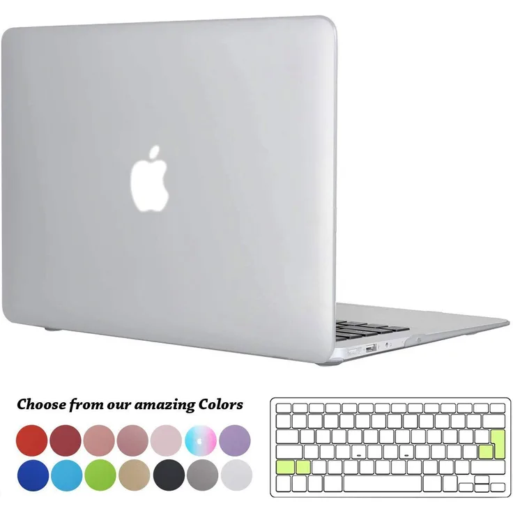 TECOOL MacBook Air 13 Zoll Hülle Case, Slim Case Plastik Hartschale Snap Cover mit Silicon Transparent Tastaturschutz Schutzhülle für Apple MacBook Air 13,3 Modell: A1466 / A1369 - Klar