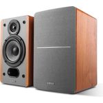 Edifier P12 Passives Regallautsprecher-Set mit integrierter Wandhalterung, holz Regallautsprecher - 20 Watt - grau, Holz