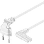 Goobay 97356 Euro Anschlusskabel beidseitig abgewinkelt, 3 m, Schwarz Eurostecker (Typ C, E 7-16) > Gerätebuchse C18