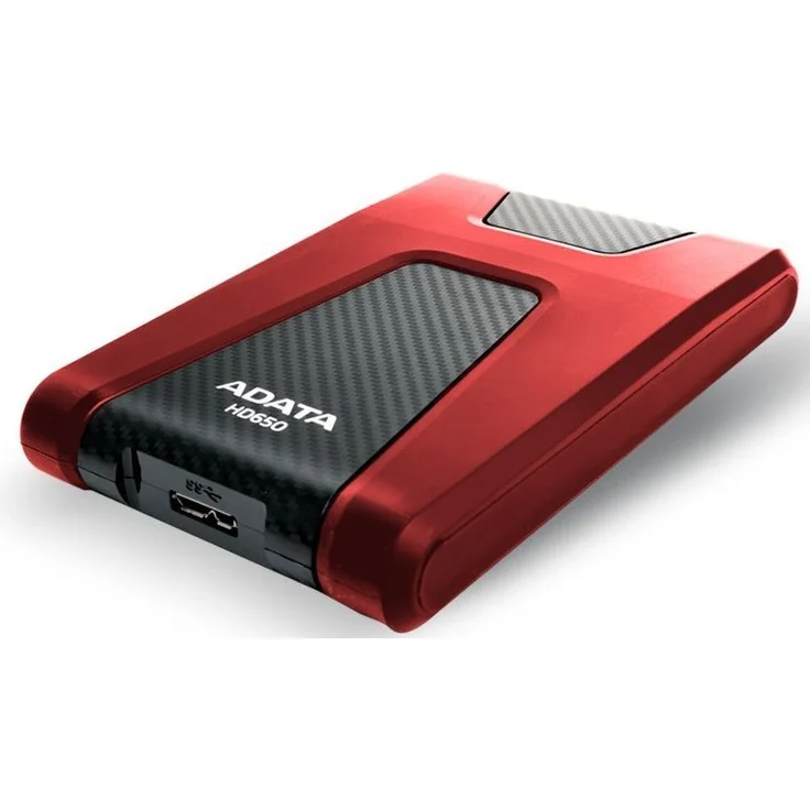 ADATA DashDrive Durable HD650 - Festplatte - 1 TB - extern (tragbar) - 2.5 Zoll (6.4 cm) - USB 3.0 - Rot (AHD650-1TU3-CRD) – Bild 1