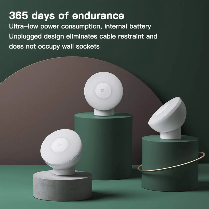 Xiaomi Mi Motion-Activated Night Light 2, Nachtlicht mit Bewegungssensor, Bewegungserkennung von 6 m Entfernung + 120° Erfassungsbereich, Warmweiß 2800 K, einstellbare Helligkeit, 360° drehbarer Kopf (MJYD02YL) – Bild 5