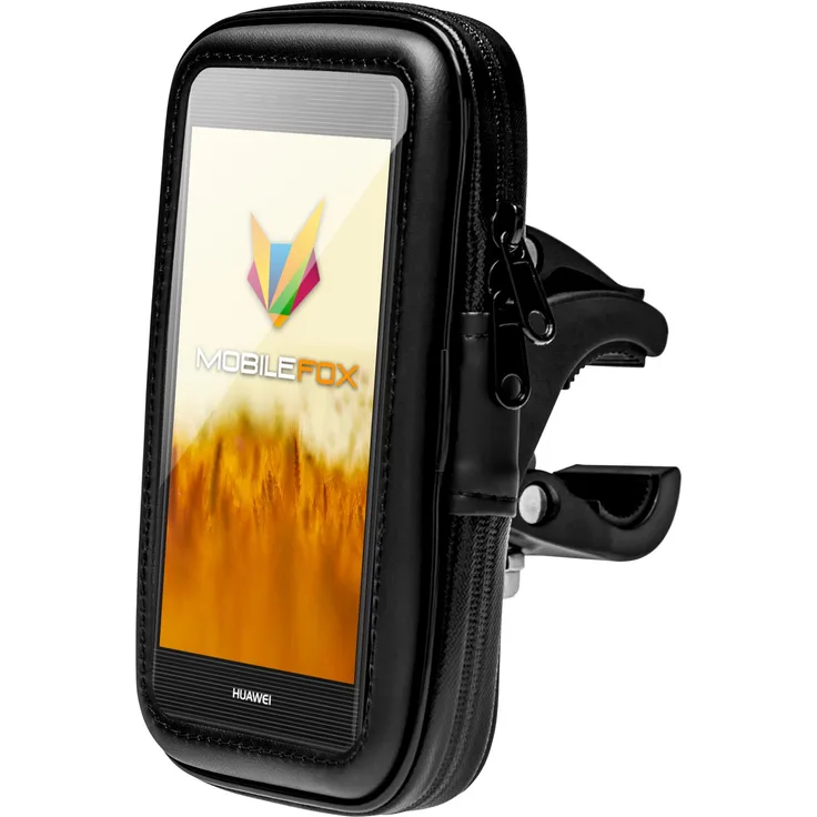 Mobilefox Fahrrad/Motorrad Lenkerhalterung Handyhalter 360° wasserresistent für Huawei P10/P9/Lite Schwarz