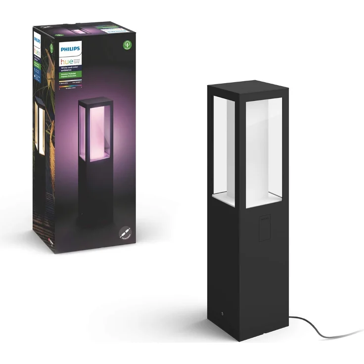 Philips Hue White and Color Ambiance LED Sockelleuchte Erweiterung Impress, für den Außenbereich, dimmbar, bis zu 16 Millionen Farben, steuerbar via App, kompatibel mit Amazon Alexa (Echo, Echo Dot) – Bild 1
