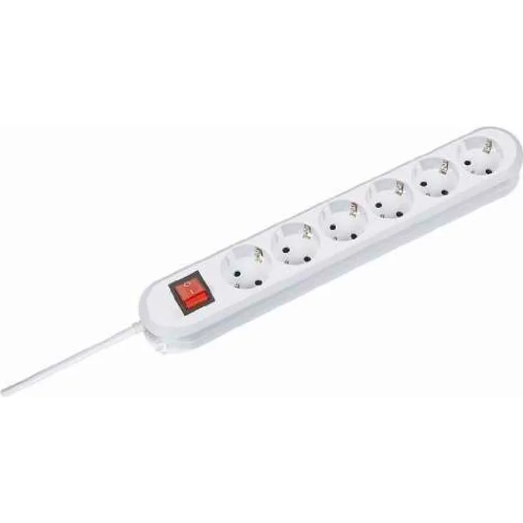 SMART Steckdosenleiste 6x Schutzkontakt, Schalter, weiss, 3,0 m