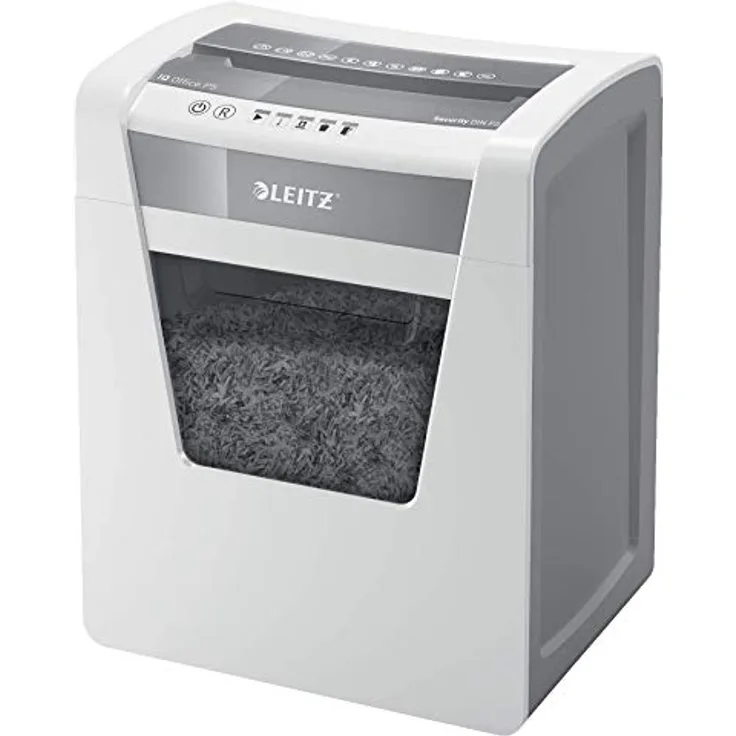 Leitz IQ Office Aktenvernichter, Mikroschnitt, Sicherheitsstufe P5, 10 Blatt Kapazität, 23L Abfallbehälter, Schredder, weiß, 80020000