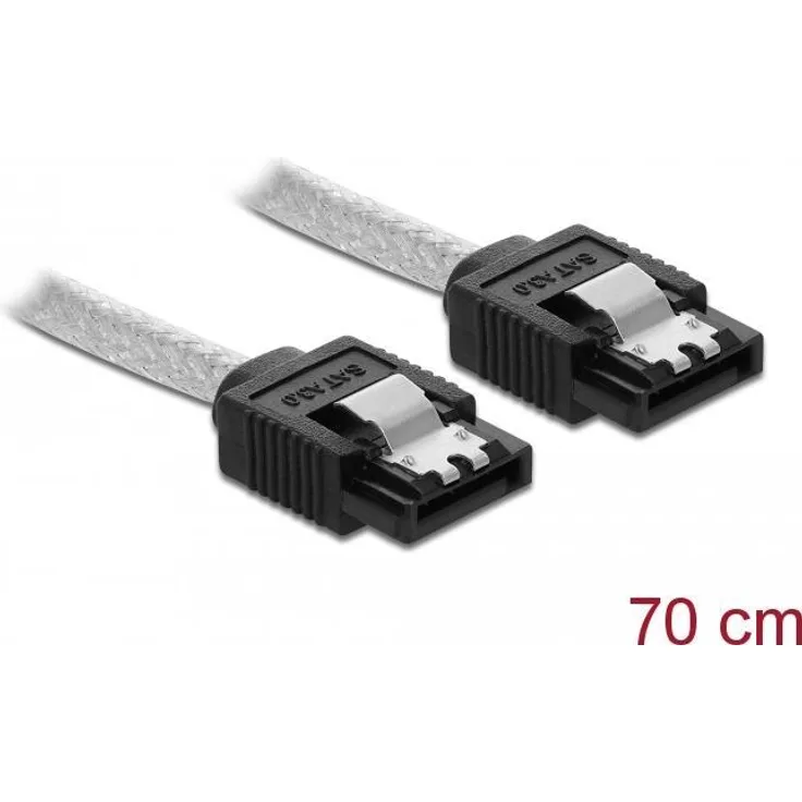 Delock SATA 6 Gb-s Kabel 70 cm transparent