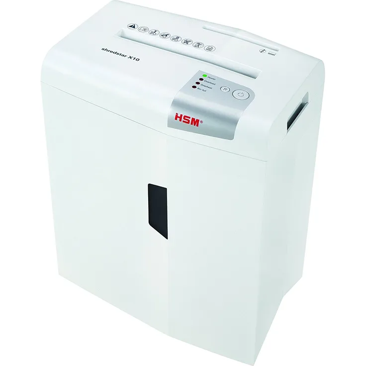 HSM shredstar X10 Aktenvernichter, Sicherheitsstufe P-4, 10 Blatt (Partikelschnitt) mit CD-Schredder