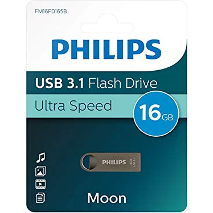 Philips USB Flash Drive Moon Edition 16 GB, USB3.1, Aluminium