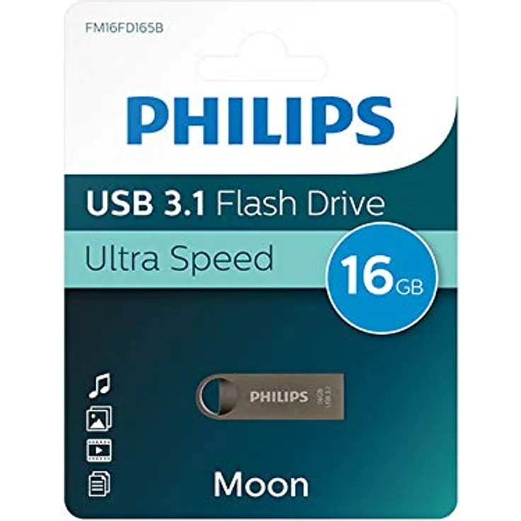 Philips USB Flash Drive Moon Edition 16 GB, USB3.1, Aluminium – Bild 1