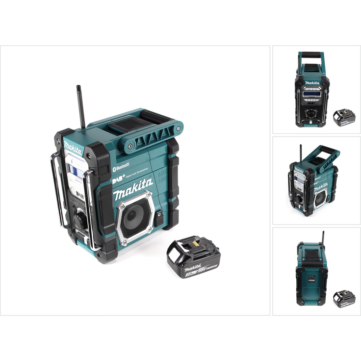 Makita DMR 112 F1 Akku Baustellen Radio 7,2 - 18V Bluetooth DAB+ + 1x 3,0Ah Akku - ohne Ladegerät schwarz, blau, silber