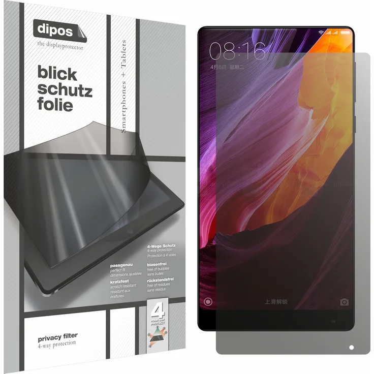 Xiaomi Mi Mix Schutzfolie Blickschutzfolie - Privacy Filter Displayschutzfolie mit AntiReflex Effekt