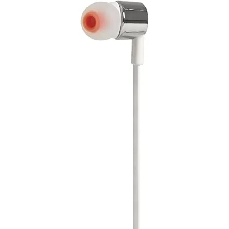 JBL T210 Kompatibel mit Apple und Android Geräten In-Ear Kopfhörer mit Mikrofon, weiß, silber – Bild 3