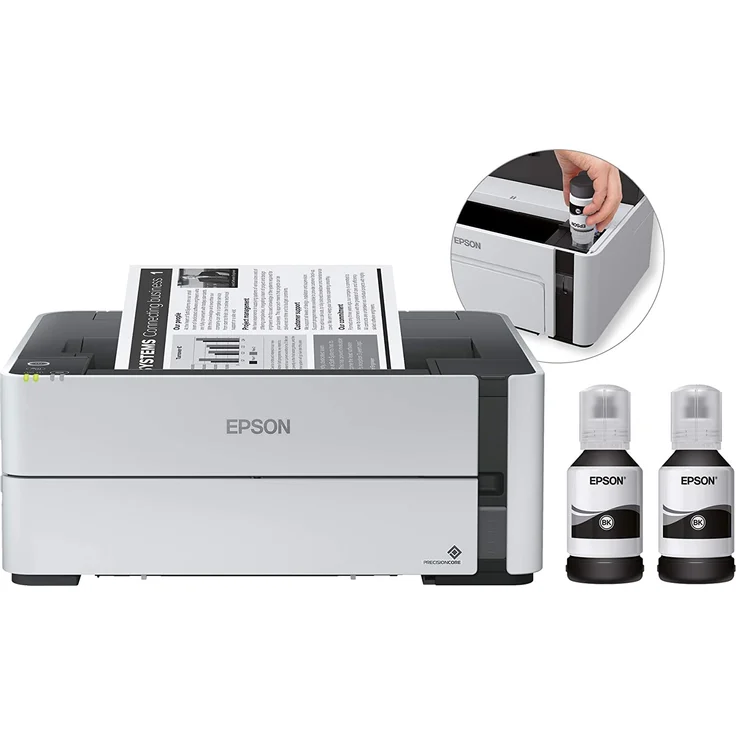 Epson EcoTank ET-M1170 nachfüllbarer Schwarzweißdrucker (USB 2.0, Duplex, DIN A4, Wi-Fi, Singlefunction, großer Tintenbehälter, hohe Reichweite, niedrige Seitenkosten) – Bild 2