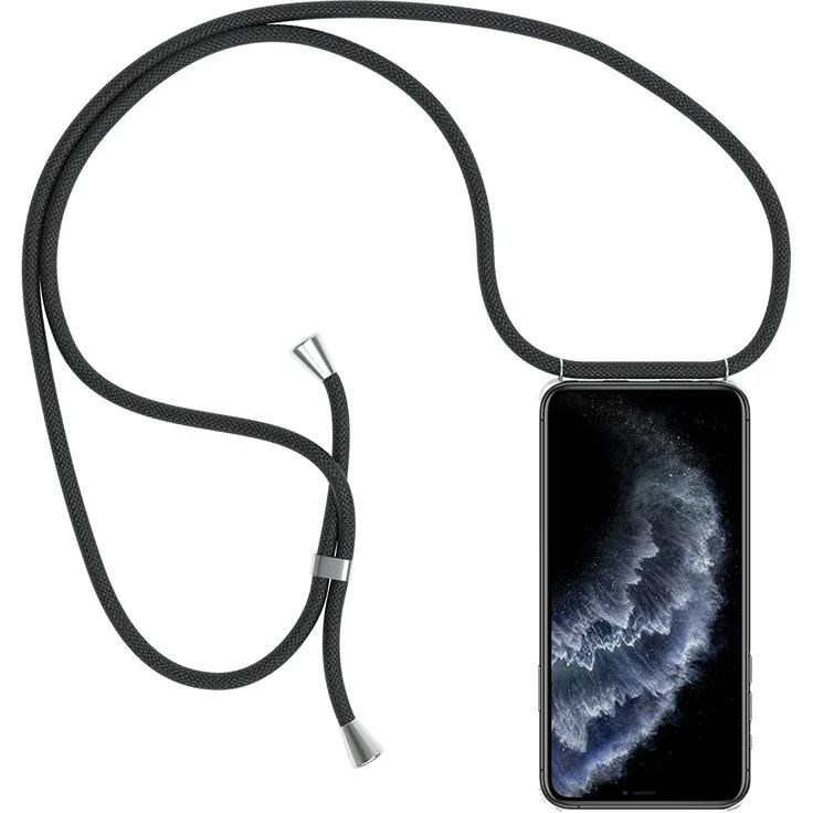 Slabo Halsband Hülle Necklace Kette für iPhone 11 Pro Max (6.5) INKL. Hülle zum Schutz des Smartphones - schwarz/transparent