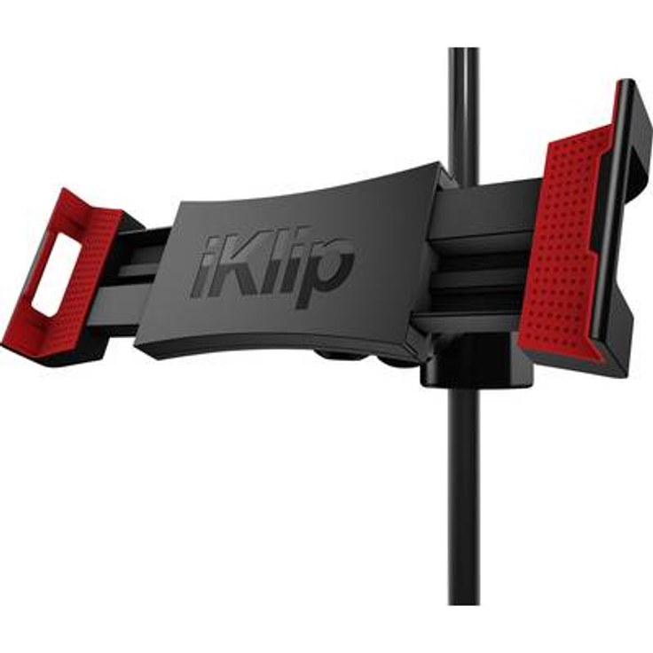 IK Multimedia iKlip 3 - Universalständer auf Mikrofonständer für Tablets von 7''bis 12,9'' mit oder ohne Schutz, Zubehör für Mikrofonständer, Befestigungsständer für iPad