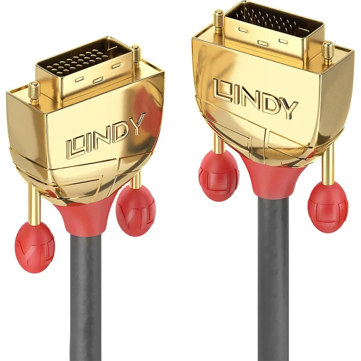 Lindy Gold - DVI-Kabel - DVI-D (M) bis DVI-D (M) - 7.5 m - rund - Grau