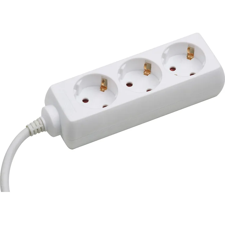 Meister Steckdosenleiste 3-fach - 1,4 m Kabel - weiß - Kunststoffleitung - IP20 Innenbereich - Steckerleiste - Mehrfachsteckdose - Tischsteckdose - Tido 3-fach - 7430010