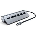 Satechi Typ-C Aluminium USB Hub & Micro/SD Kartenlesegerät für iMac, MacBook Pro, Dell XPS Series, Lenovo Yoga und viele weitere Modelle (Space Grau)