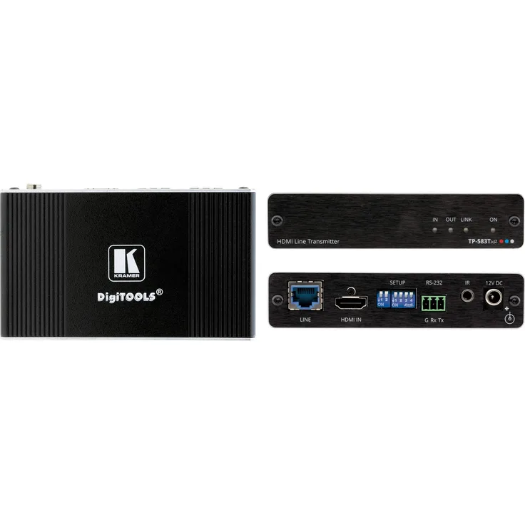 KRAMER-TRANSMIER HD BASE T HOCHLEISTUNG - 4K - HDMI-TP-583TXR - SCHWARZ KRAMER 4K HDR HDMI TRANSMITTER WITH RS- 232 & IR Over Extended - REACH HDBASET - TP-583TXR (50-80025090)
