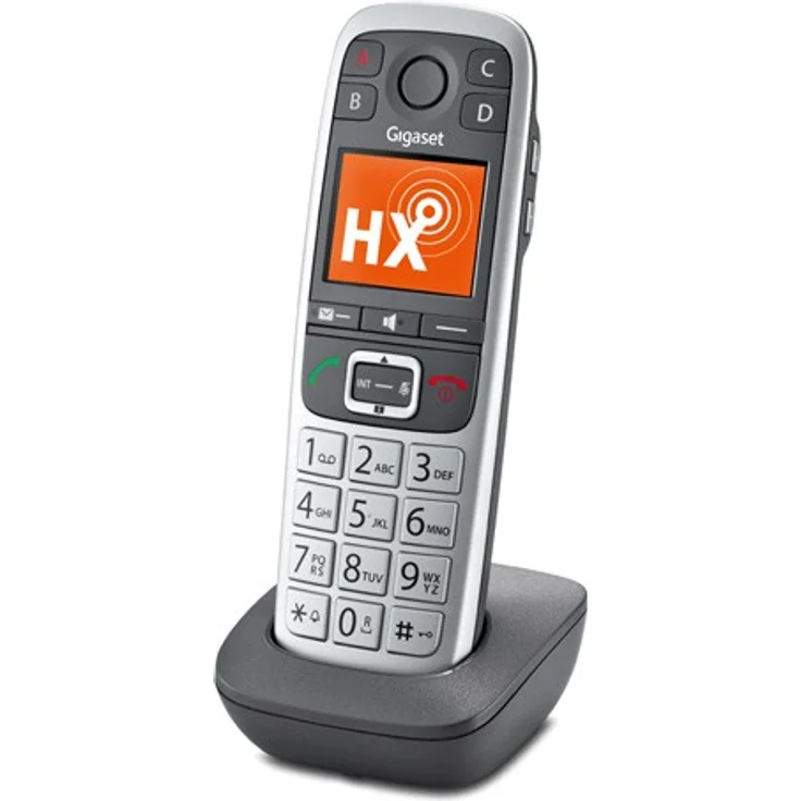 Gigaset E560HX Universal-Mobilteil - IP-Telefon (zum Anschluss an Ihre Basisstation oder Router, mit großen Tasten und 4 extra SOS-Notruf Tasten) platin – Bild 5