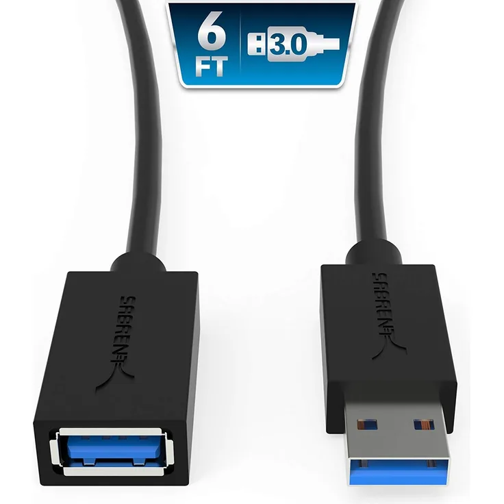 Sabrent USB Kabel - USB 3.0 Verlängerungskabel 1.80 Meter 22 AWG USB 3.0 - A-Stecker auf A-Buchse [Schwarz] (CB-3060) - Preisvergleich
