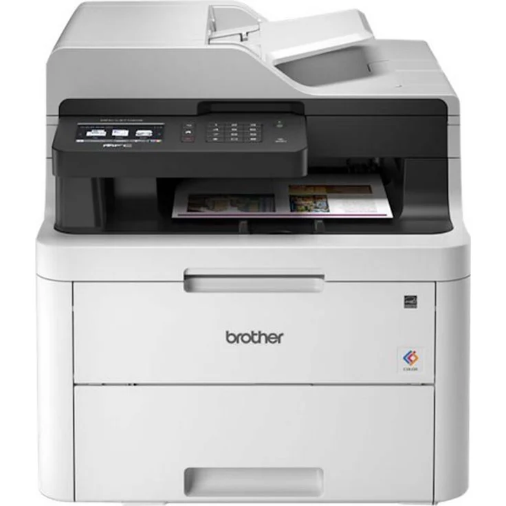 Brother MFC-L3710CW kompaktes 4-in-1 Farblaser-Multifunktionsgerät (mit WLAN, bis zu 18 Seiten pro Minute in Farbe und s-w) weiß – Bild 1