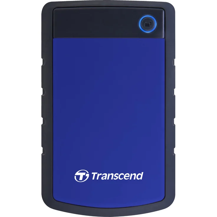 Transcend 2TB tragbare, robuste und stabile USB3.1 externe Festplatte (HDD) mit Backup-Funktion (Datensicherung per Knopfdruck), Plug & Play, TS2TSJ25H3B – Bild 1