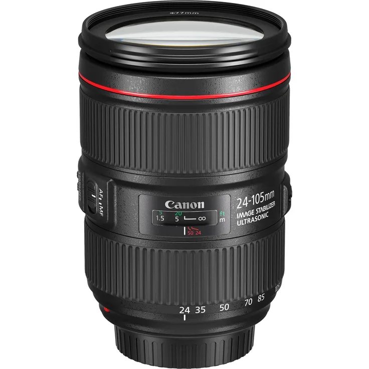 Canon Zoomobjektiv EF 24-105mm F4L IS II USM für EOS (77mm Filtergewinde, Bildstabilisator) schwarz