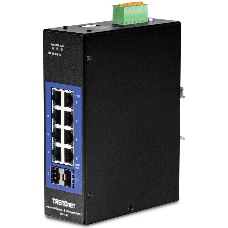 10-Port Industrieller Gigabit L2 Verwalteter DIN-Rail-Switch