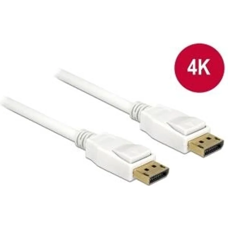 Displayport Kabel Delock DP -> DP St-St 5.00m weiß 4K