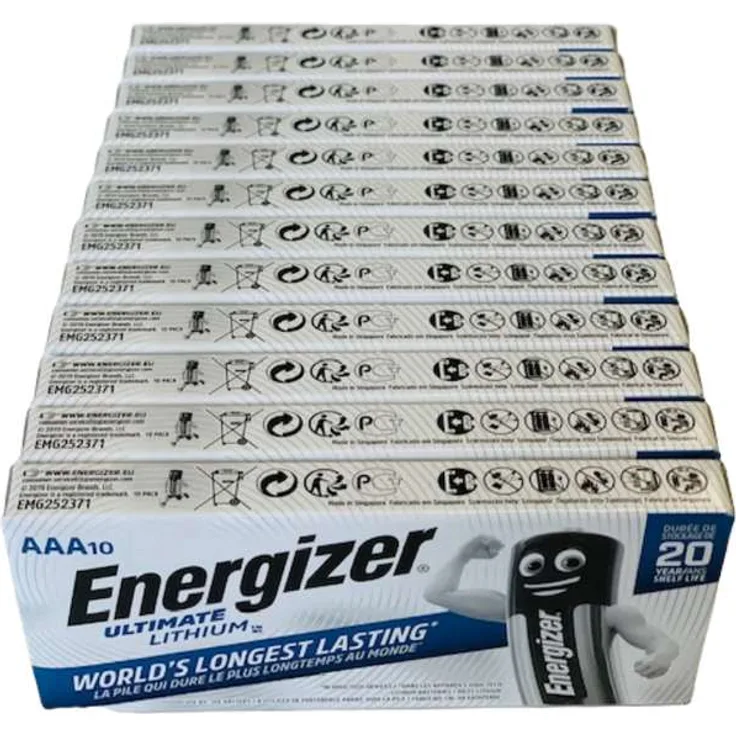 120x Energizer Ultimate Batterie Lithium LR03 1.5V AAA Micro L92