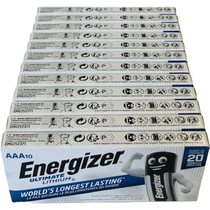 120x Energizer Ultimate Batterie Lithium LR03 1.5V AAA Micro L92