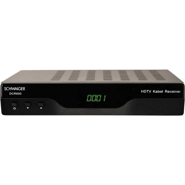 Schwaiger -DCR600HD- Full HD Kabelreceiver- digitales Kabelfernsehen- USB 2,0-, HDMI-, SCART-Anschlüsse- Fernbedienung und Batterien inklusive- schwarz