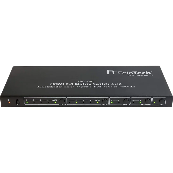 FeinTech VMS04201 HDMI Matrix Switch 4x2 mit Audio Extractor Scaler Ultra-HD 4K 60Hz HDR – Bild 1