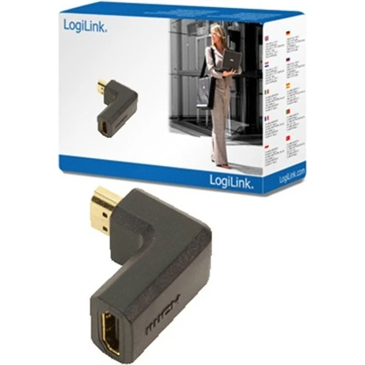 2direct  LogiLink HDMI Adapter, A Stecker zu A Buchse, 90° abgewinkelt – Bild 1